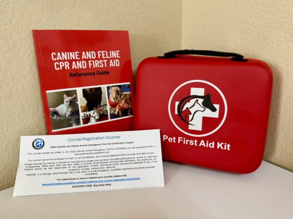 Pet CPR and First Aid High School Student Training Package: Deluxe Pet First Aid Kit, Comprehensive Reference Guide and Virtual On-Demand Certification Course