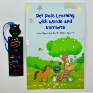 Pet Pals Learning Words and Numbers for Children 4-7 plus Scratch off Book Mark