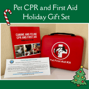 Pet First Aid Training Package Gift Set: Deluxe Pet First Aid Kit, Printed Reference Guide and Gift Certificate for a Pet CPR and First Aid Certification Course